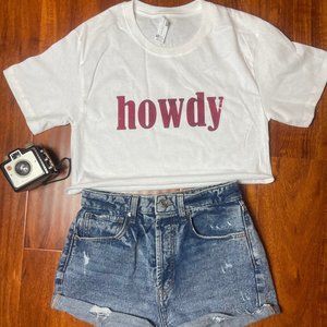 Howdy Country Western Graphic Cropped T-Shirt Crop Top